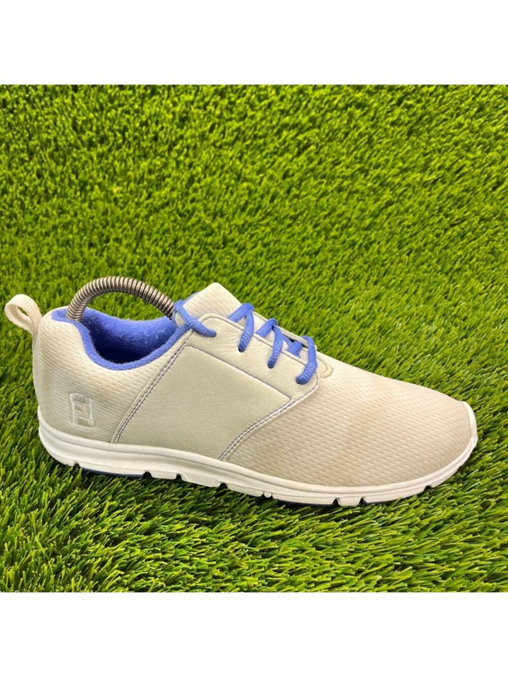 FootJoy EnJoy Womens Size 9.5M Gray White Athletic Spikeless Golf Cleats Shoes